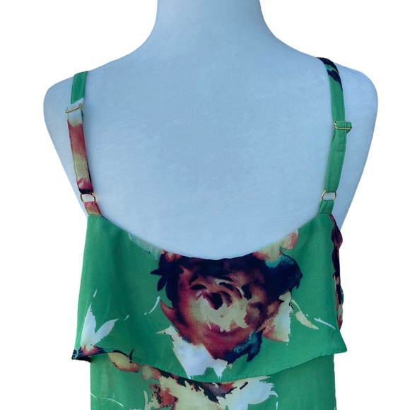 CABi Green Floral Flounce Tank Top M - Picture 8 of 13